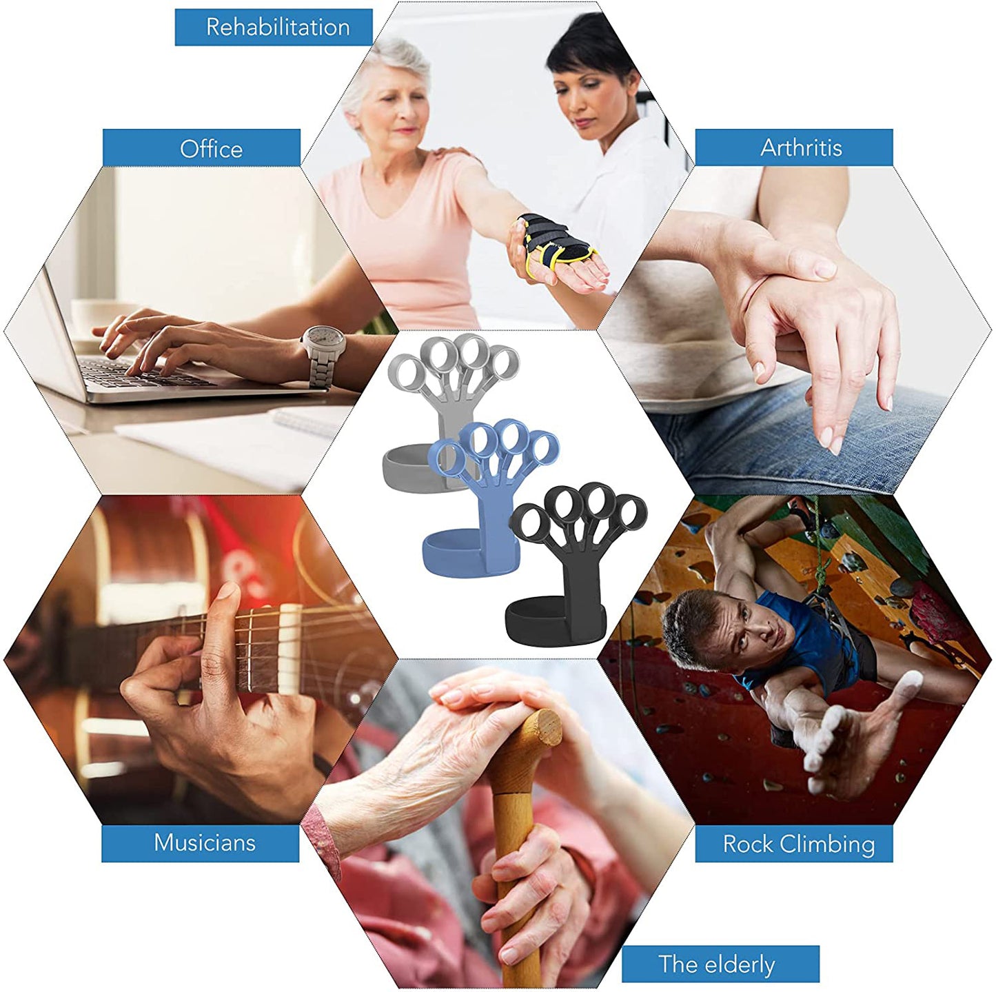 Silicone Grip Finger Stretcher for Arthritis Hand Strengthening and Pain Relief