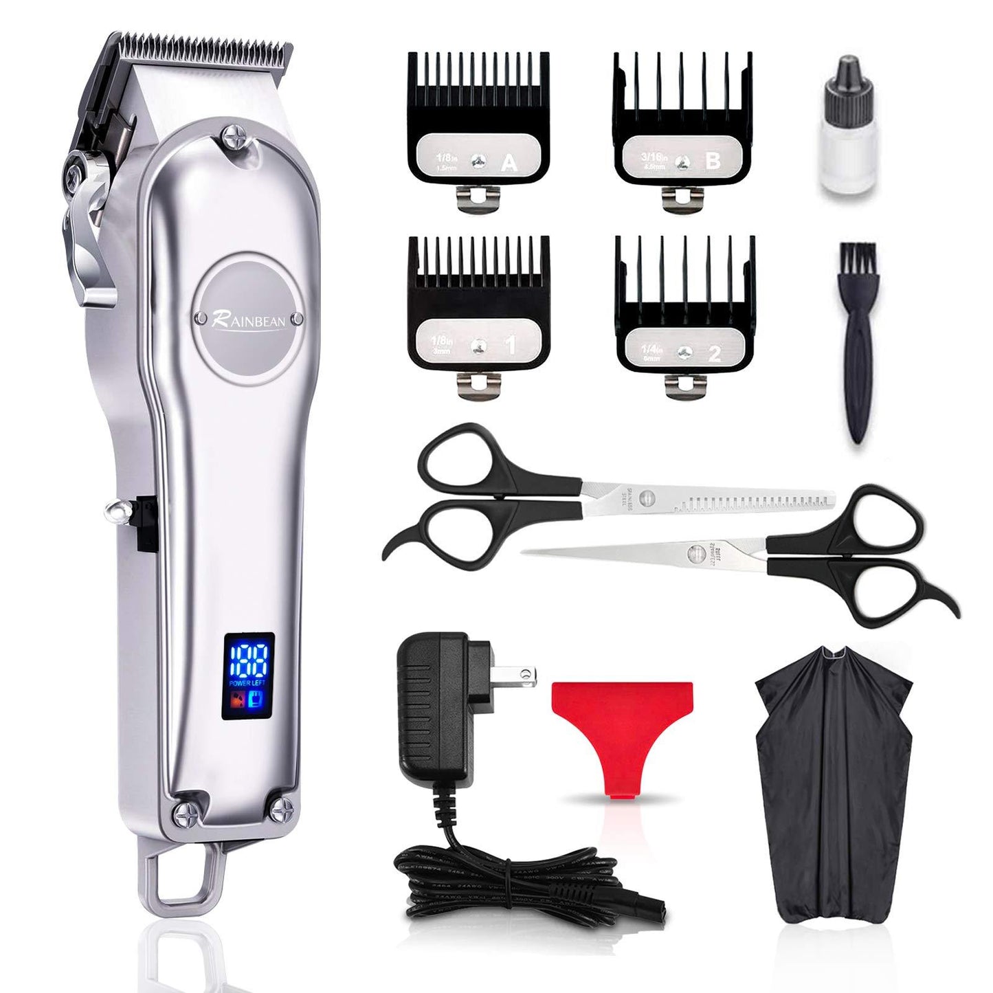 3-in-1 Men’s Hair & Beard Trimmer, Waterproof, Rechargeable