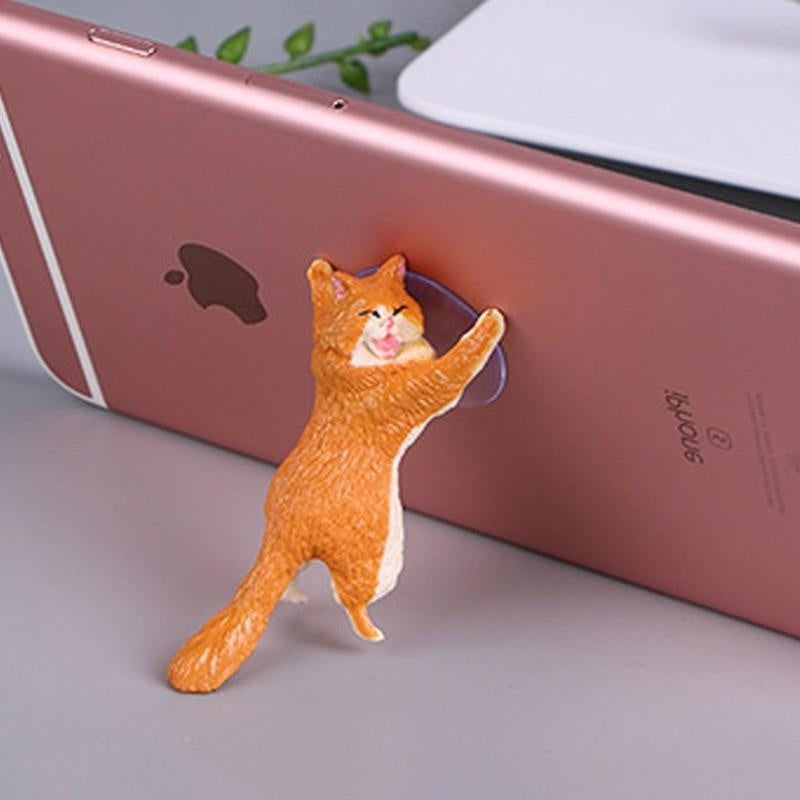 Lazy cat mobile phone holder