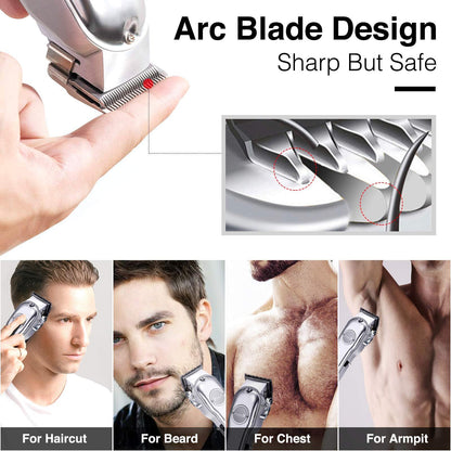3-in-1 Men’s Hair & Beard Trimmer, Waterproof, Rechargeable