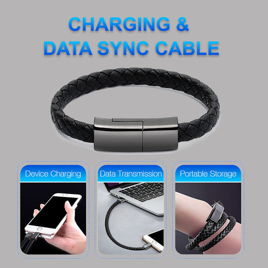 Bracelet USB Charging Cable – USB-C/Micro/iPhone Compatible