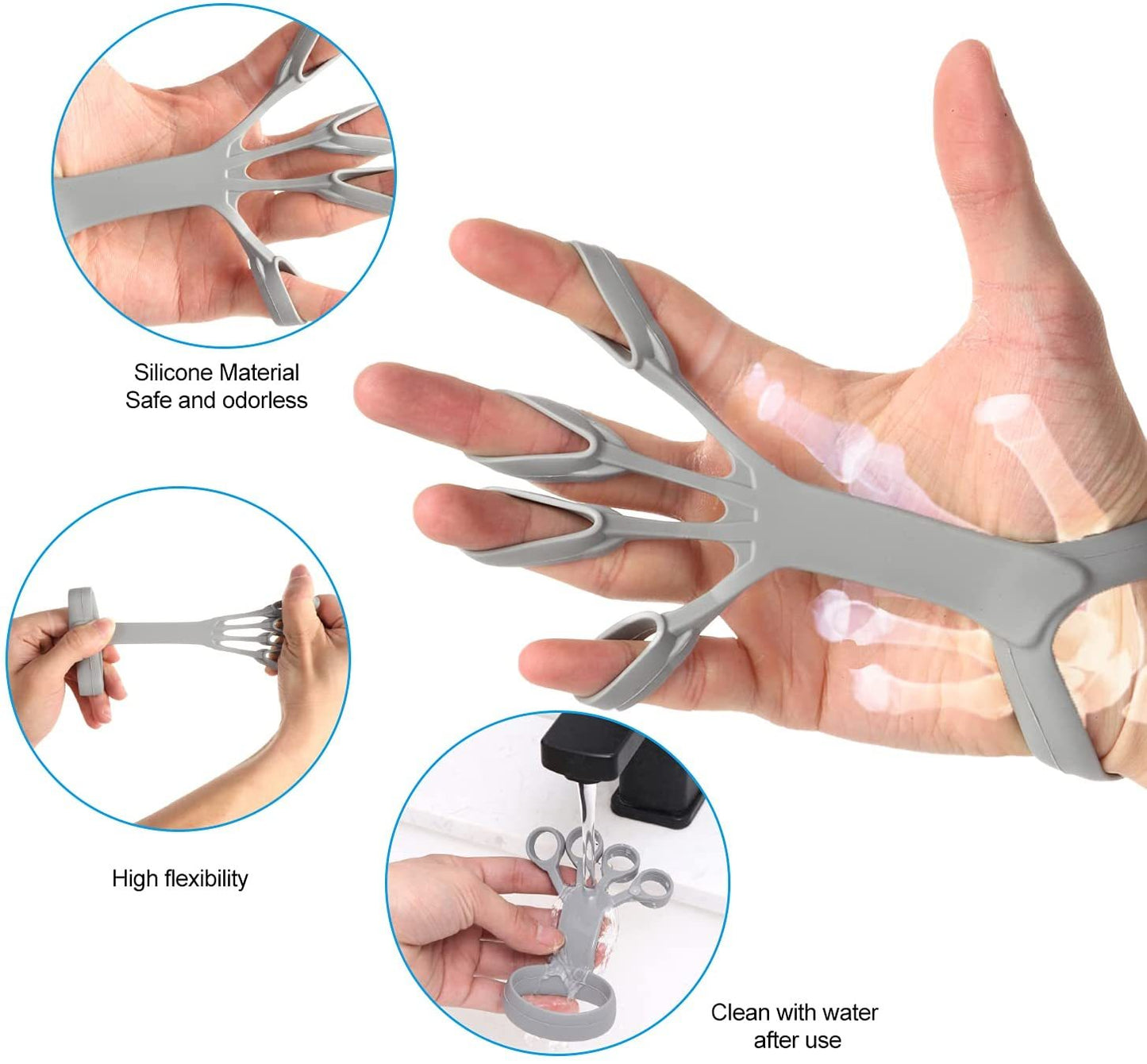 Silicone Grip Finger Stretcher for Arthritis Hand Strengthening and Pain Relief